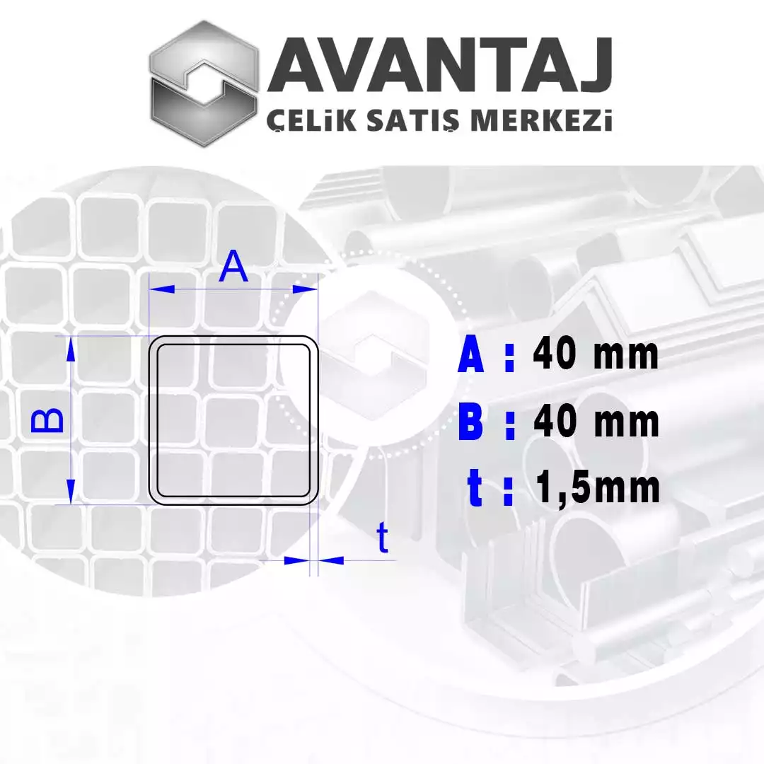 40x40x1,5 mm Kutu profil fiyatı