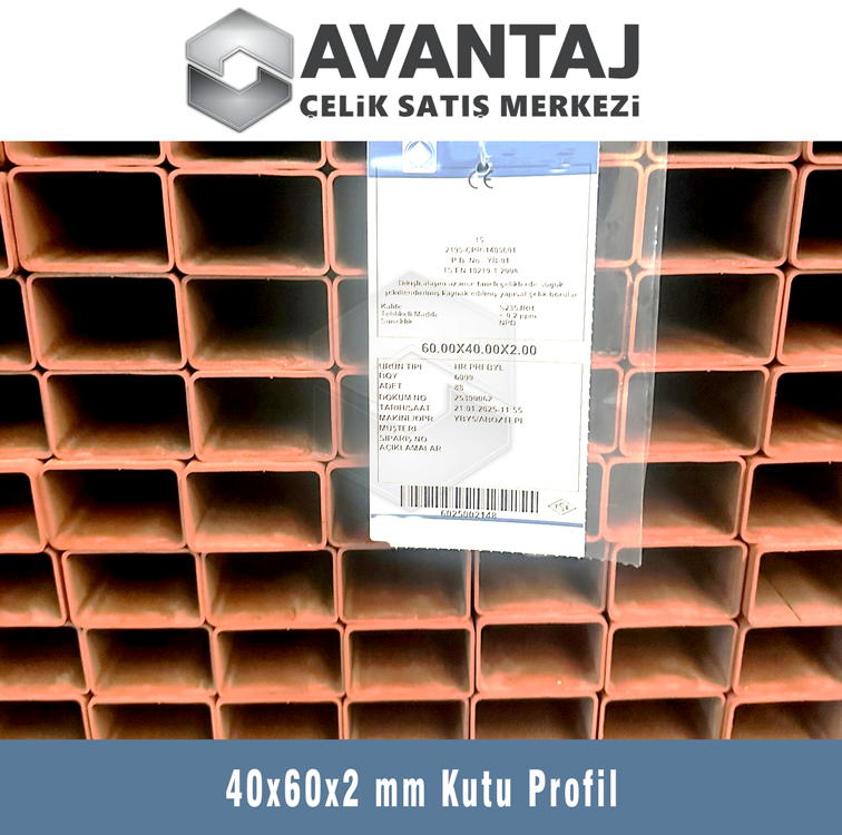 40x60x2 mm Boyalı Kutu profil