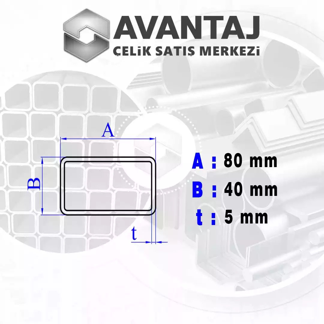 40x80x5 mm kutu profil fiyatı